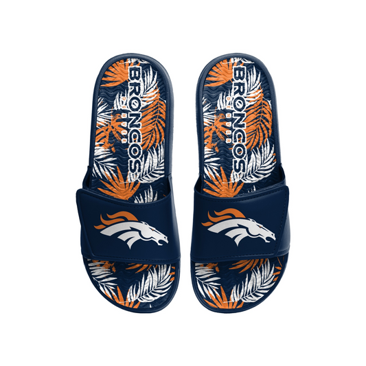 DENVER BRONCOS MEN'S FLORAL GEL SLIDES