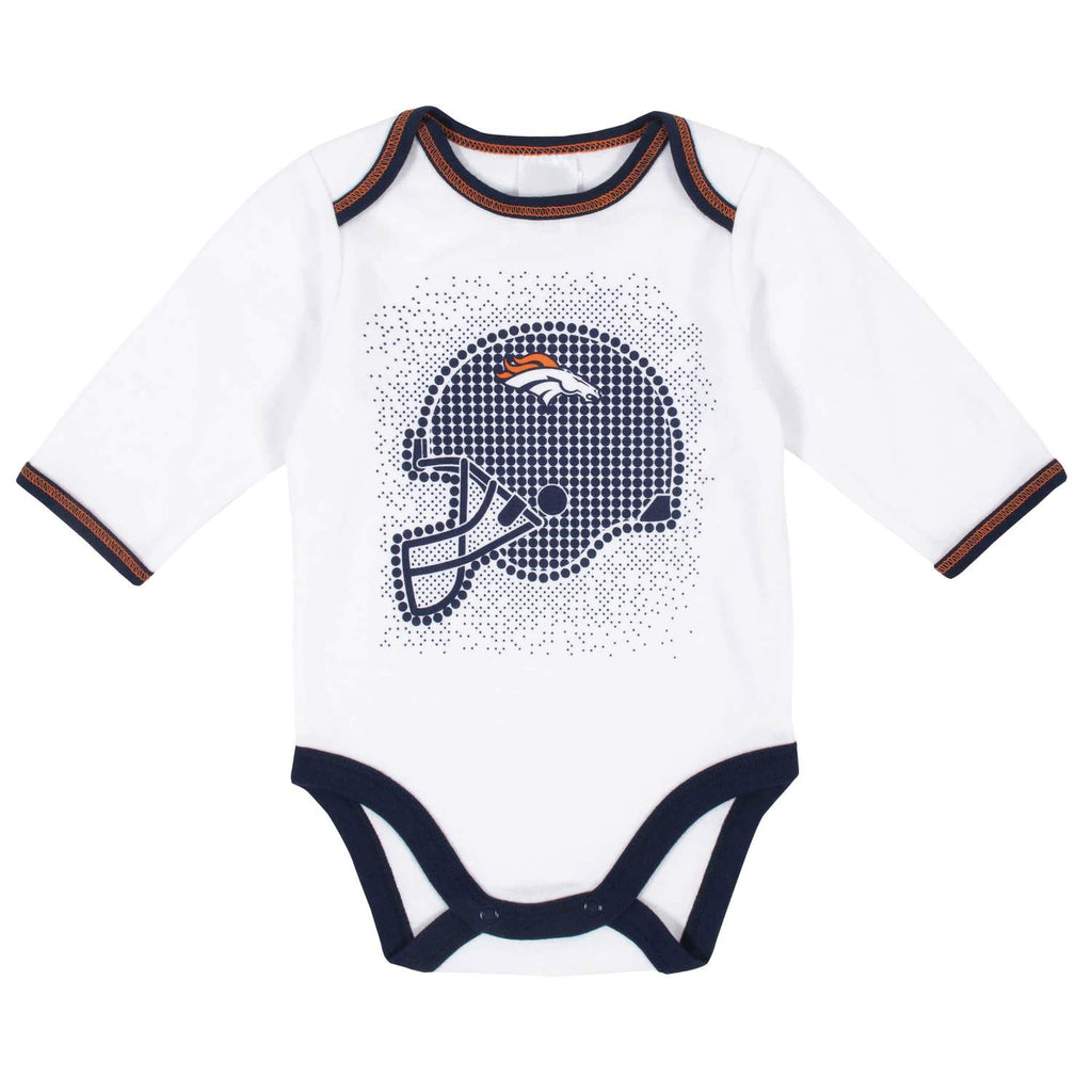 DENVER BRONCOS NEWBORN 3-PIECE FOOTED PAJAMA SET
