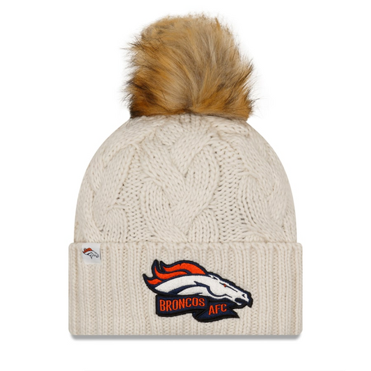 DENVER BRONCOS WOMEN'S 2022 SIDELINE CUFFED KNIT - CREAM