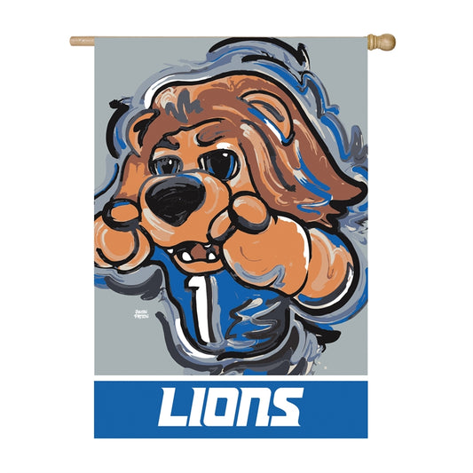 DETROIT LIONS JUSTIN PATTEN SUEDE HOUSE FLAG