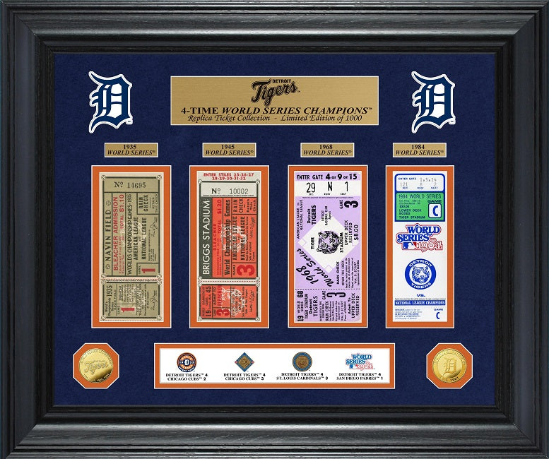DETROIT TIGERS WORLD SERIES DELUXE GOLD COIN & TICKET COLLECTION
