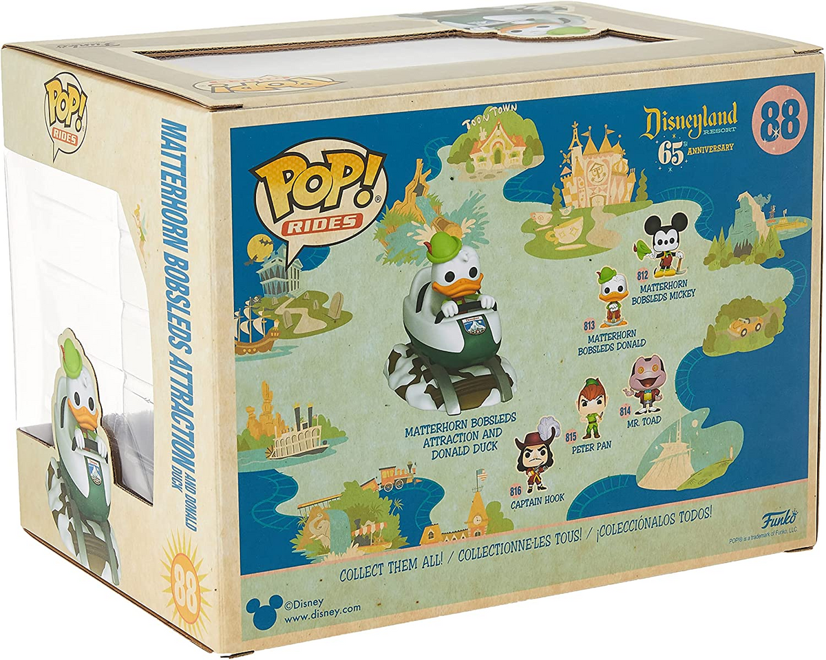 ¡FUNKO POP! PASEOS DE DISNEYLAND: ATRACCIÓN DE BOBSTRIE MATTERHORN Y PATO DONALD