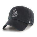 LOS ANGELES DODGERS '47 BRAND CLEAN UP ADJUSTABLE HAT - BLACK/ WHITE OUTLINE