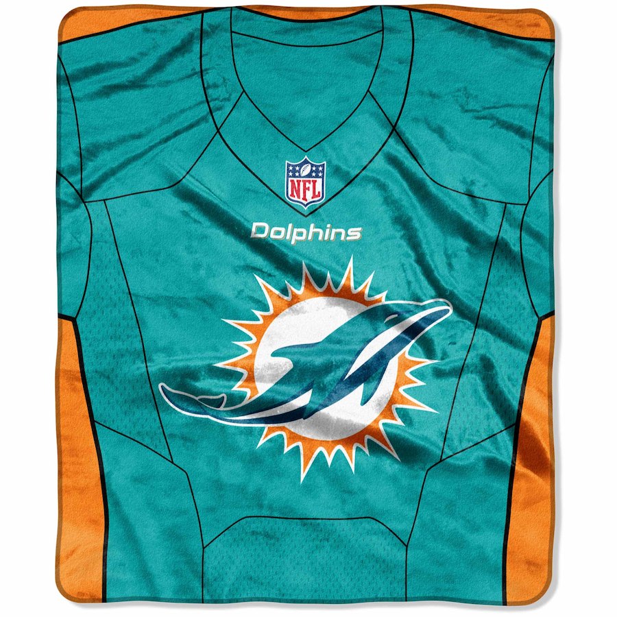 MIAMI DOLPHINS SIGNATURE 50"X60" RASCHEL THROW BLANKET