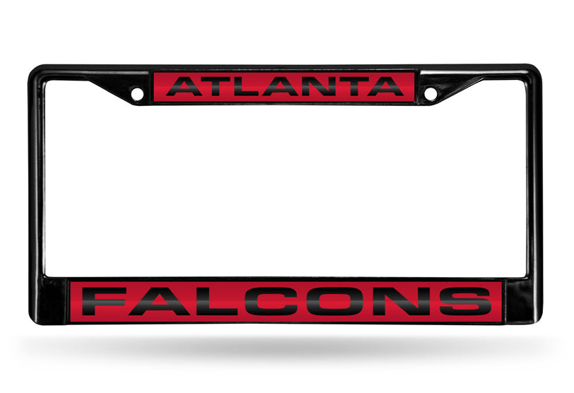 ATLANTA FALCONS BLACK LASER LICENSE PLATE FRAME