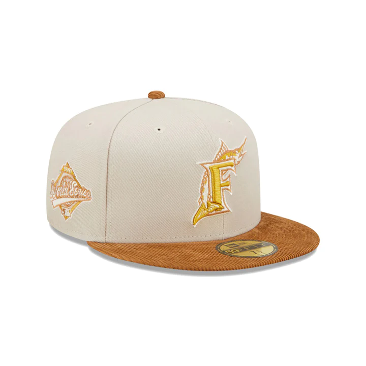 FLORIDA MARLINS CORD VISOR 59FIFTY FITTED HAT (CORDUROY BRIM)