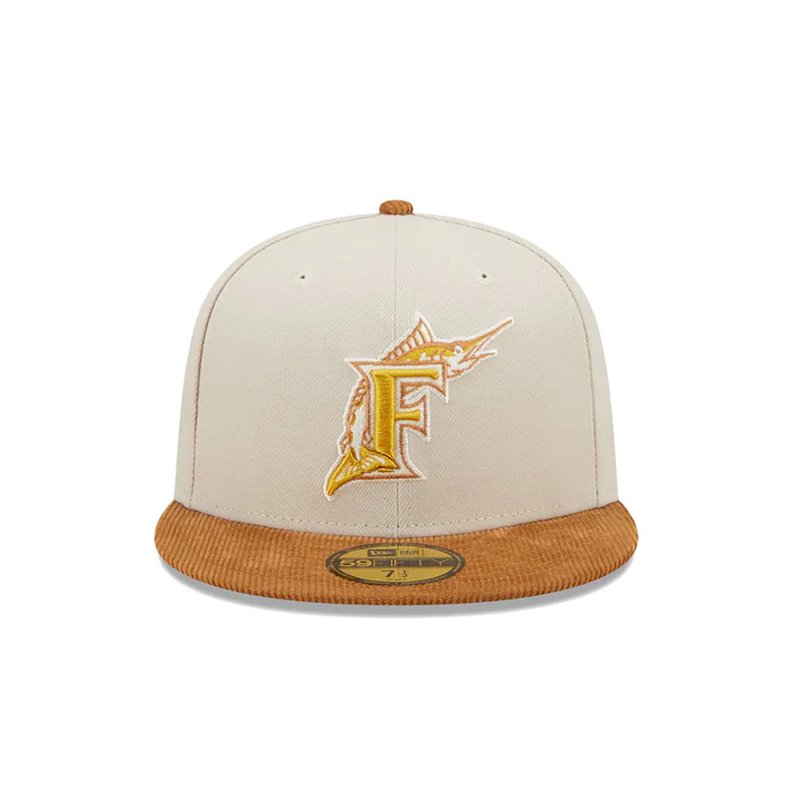 FLORIDA MARLINS CORD VISOR 59FIFTY FITTED HAT (CORDUROY BRIM)