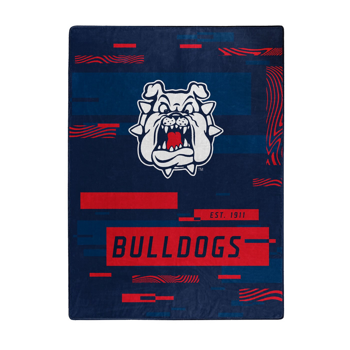 FRESNO STATE BULLDOGS DIGITIZE 60"X80" ROYAL PLUSH RASCHEL BLANKET