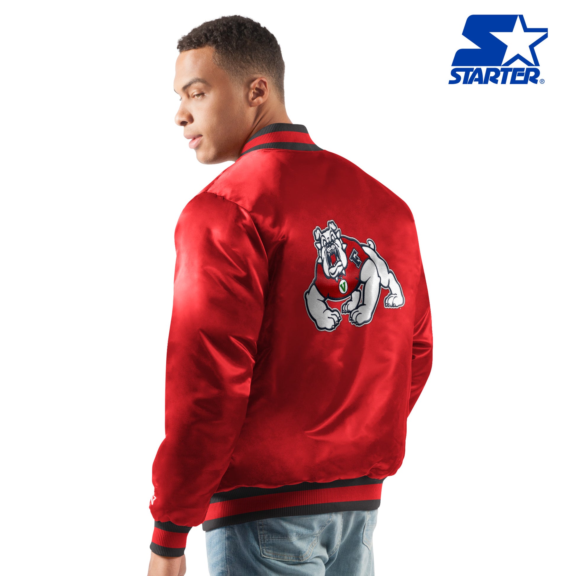 Fresno State Ace Starter Satin Jacket 21 Red / 4XL