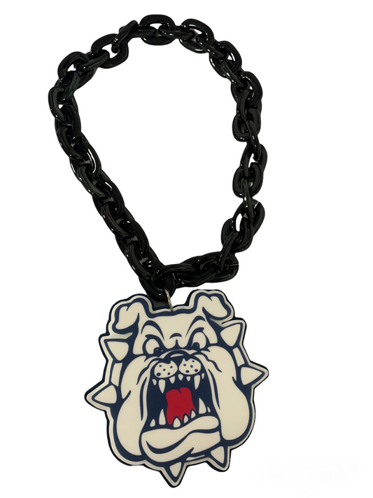 FRESNO STATE BULLDOGS BLACK FAN CHAIN MAGNET