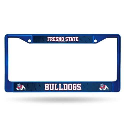 FRESNO STATE BLUE CHROME LICENSE PLATE FRAME