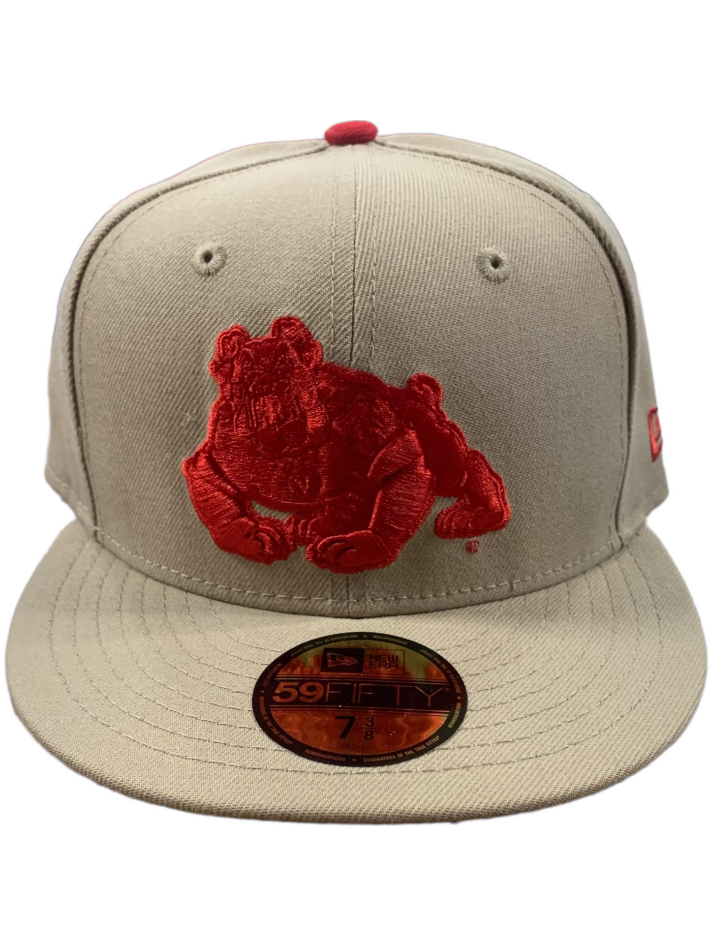 GORRO AJUSTADO FRESNO STATE BULLDOGS LOGO BÁSICO 59FIFTY - MARRÓN/ROJO