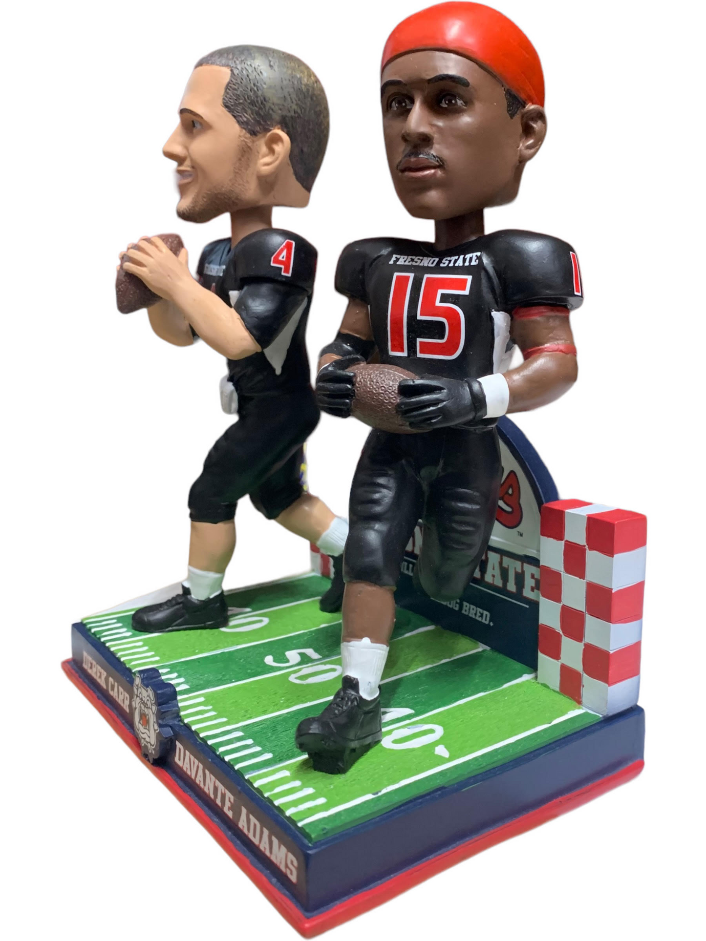 BULLDOGS DEL ESTADO DE FRESNO DAVANTE ADAMS Y DEREK CARR BOBBLEHEAD