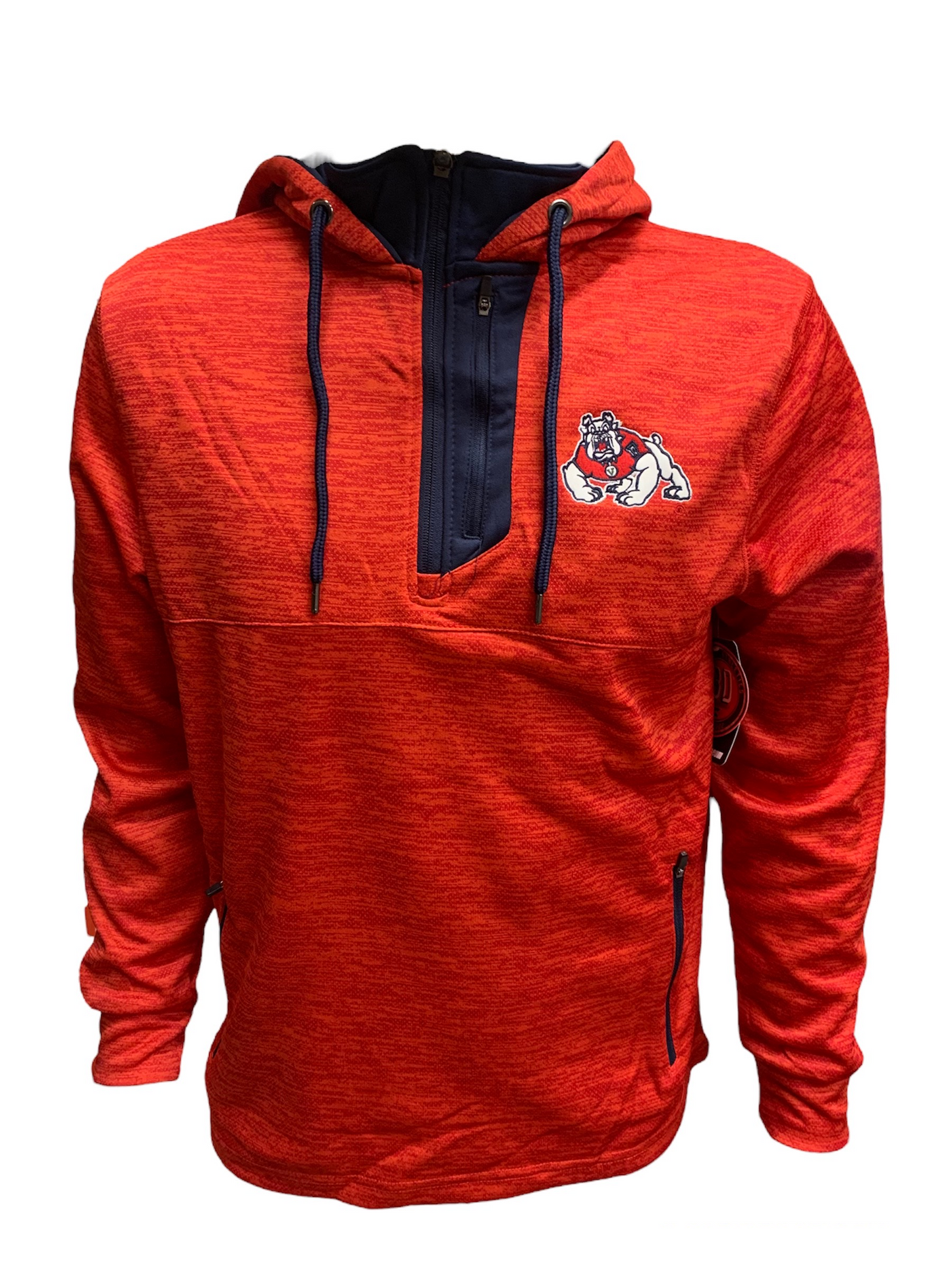 FRESNO STATE BULLDOGS MEN'S BUSHWOOD FLEECE QUARTER-ZIP HOODIE SWEATSHIRT