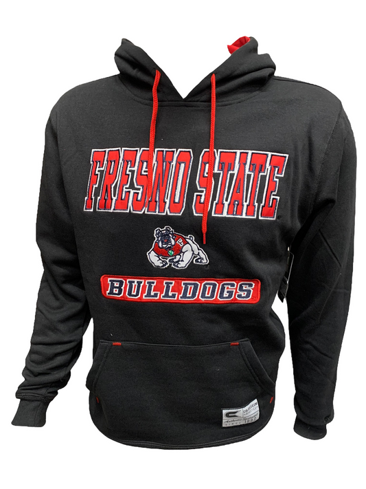 SUDADERA CON CAPUCHA Y BECA PARA HOMBRE BULLDOGS DEL ESTADO DE FRESNO - NEGRO