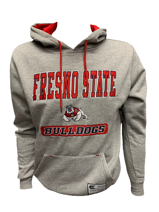 SUDADERA CON CAPUCHA Y BECA DE LOS BULLDOGS DEL ESTADO DE FRESNO PARA HOMBRE - GRIS