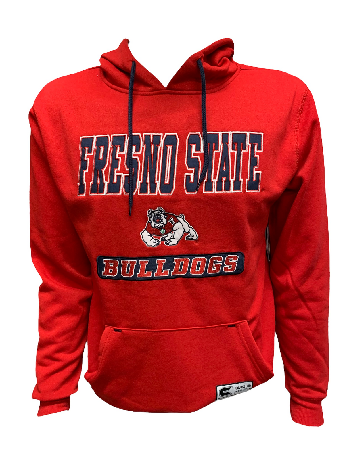 SUDADERA CON CAPUCHA Y BECA PARA HOMBRE BULLDOGS DEL ESTADO DE FRESNO - ROJO