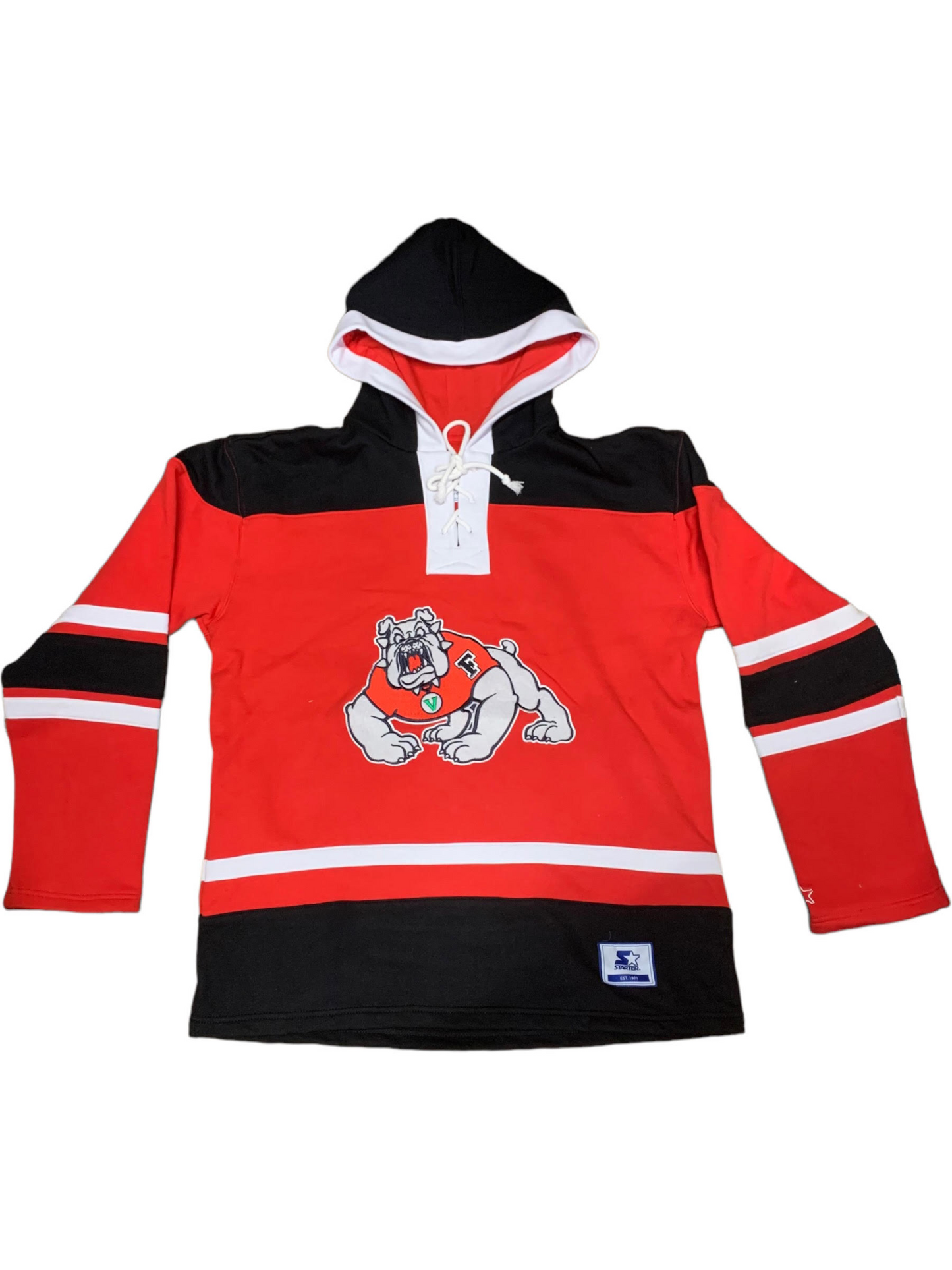 Men's '47 Black/Red Chicago Blackhawks Superior Lacer Pullover Hoodie