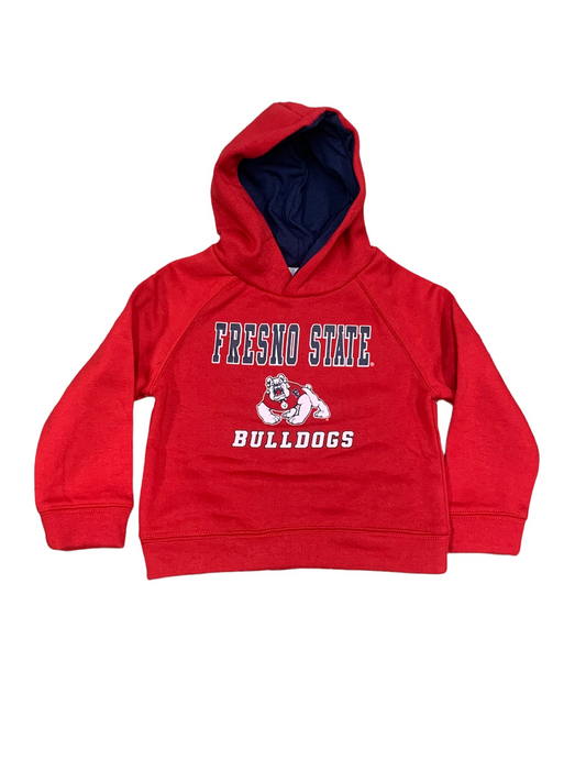 SUDADERA CON CAPUCHA CHIMENEA PARA NIÑOS BULLDOGS DE FRESNO STATE - ROJO