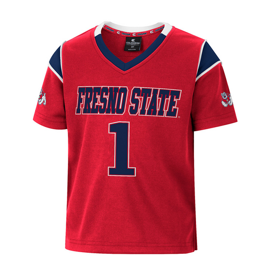 JERSEY DE LOS BULLDOGS DEL ESTADO DE FRESNO PARA NIÑOS QUE LAS COSAS SUCEDAN - ROJO