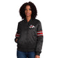 CHAQUETA DE SATÉN NEGRO LÍNEA DE MUJER FRESNO STATE BULLDOGS