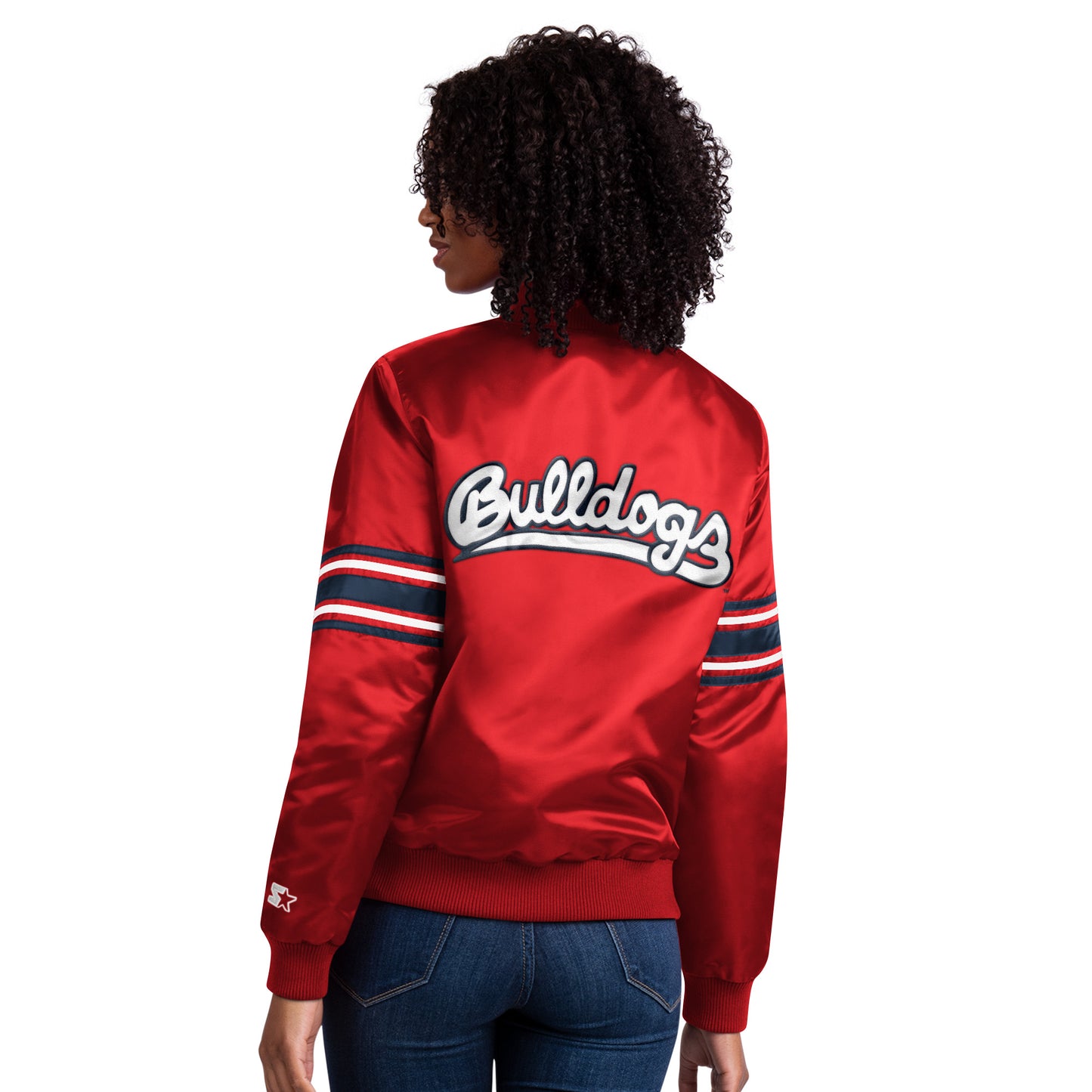 FRESNO STATE BULLDOGS WOMEN'S LINE UP SATIN JACKET