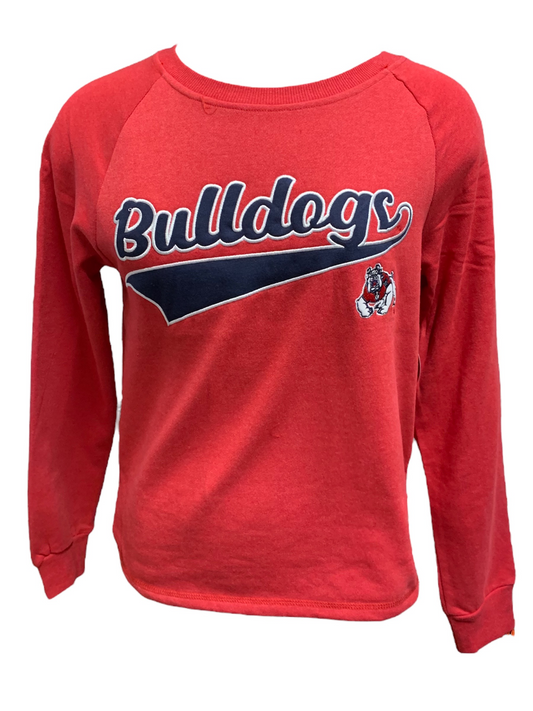 FRESNO STATE BULLDOGS WOMEN'S SCRIPT CREWNECK SWEATSHIRT