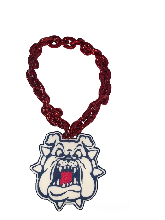 FRESNO STATE BULLDOGS RED FAN CHAIN MAGNET