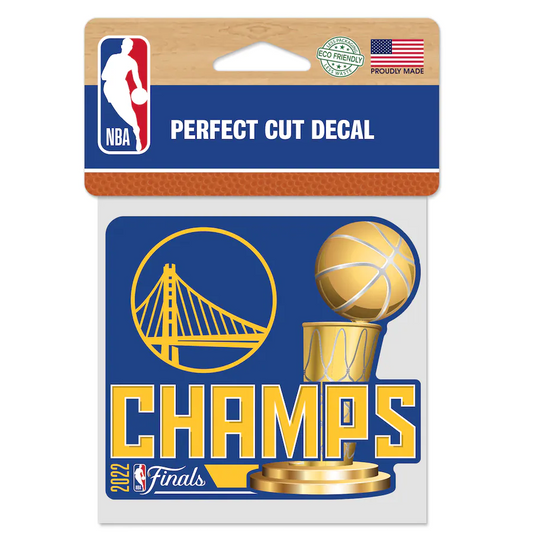 GOLDEN STATE WARRIORS 2022 CAMPEONES TROQUELADOS 4"X4" CALCOMANÍA