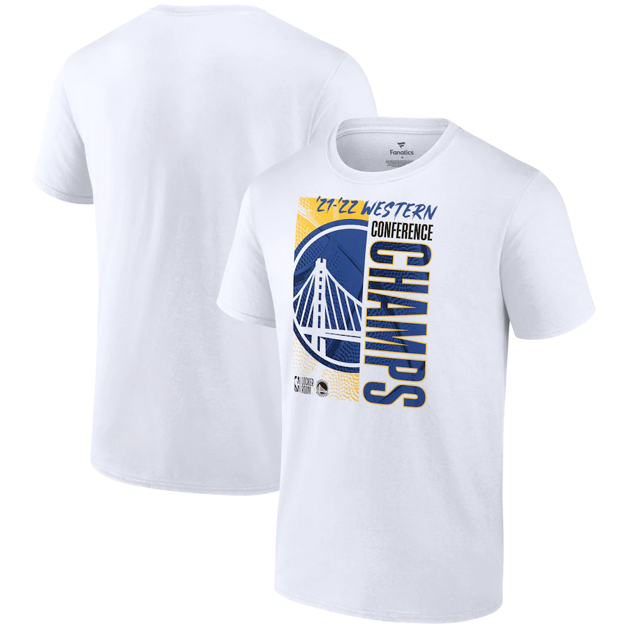 CAMISETA DE LOS CAMPEONES DE LA CONFERENCIA 2022 DE GOLDEN STATE WARRIORS PARA HOMBRE