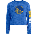 GOLDEN STATE WARRIORS WOMEN'S SPACE DYE CROP TOP LONG SLEEVE TEE