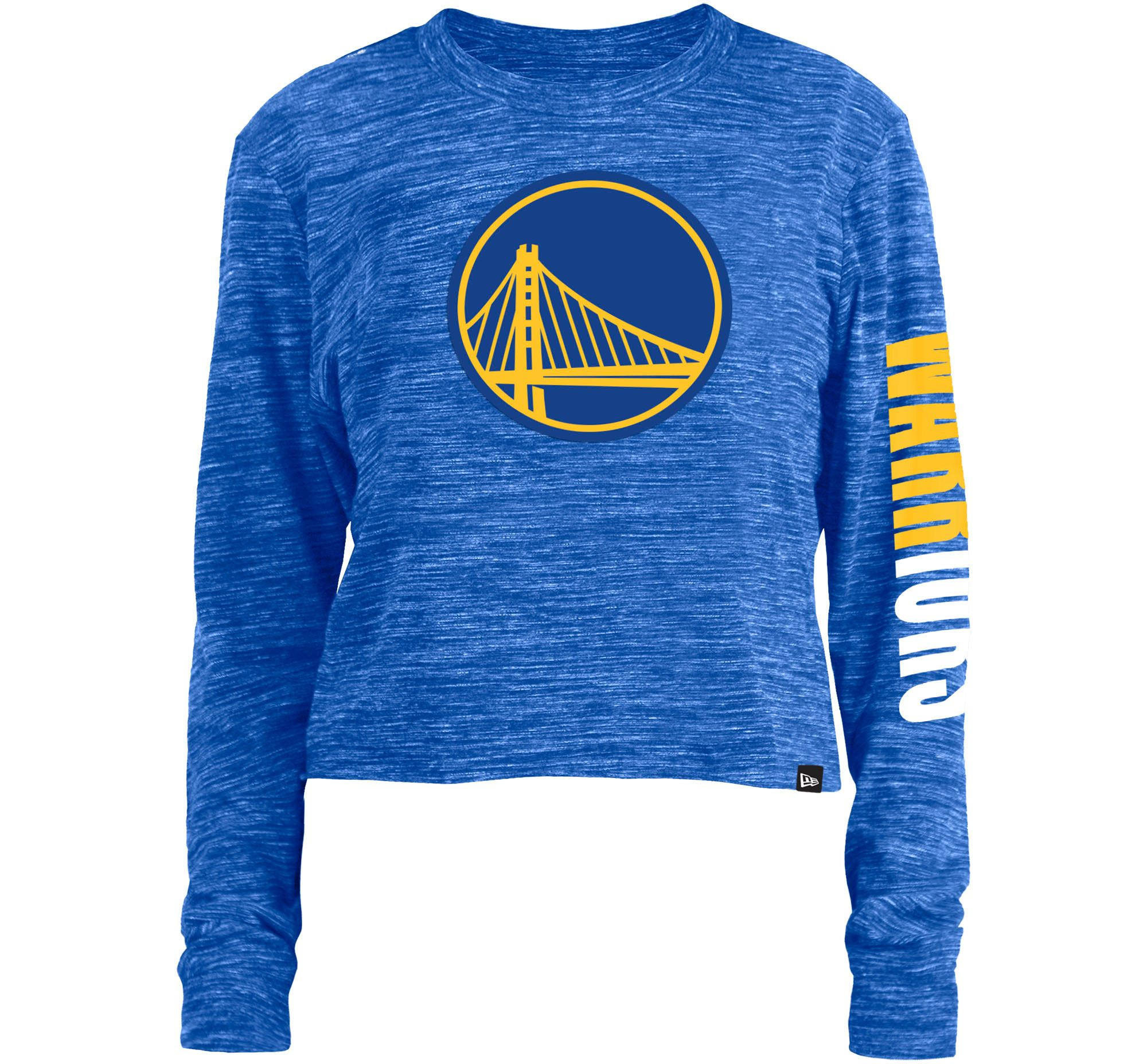 GOLDEN STATE WARRIORS WOMEN S SPACE DYE CROP TOP LONG SLEEVE TEE
