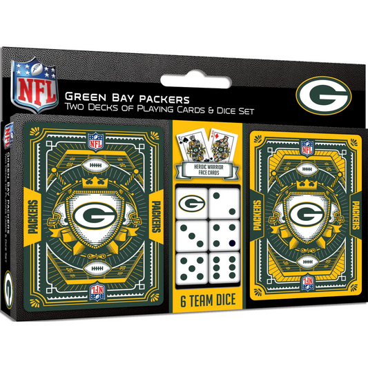 GREEN BAY PACKERS 2PK CARD AND DICE SET