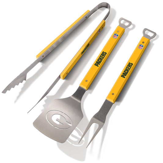 GREEN BAY PACKERS JUEGO DE UTENSILIOS PARA BARBACOA SPORTULA DE 3 PIEZAS