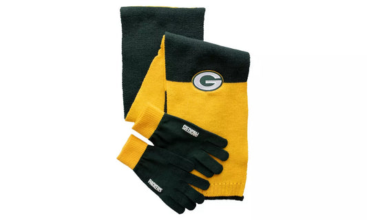 GREEN BAY PACKERS COLORBLOCK SCARF SET