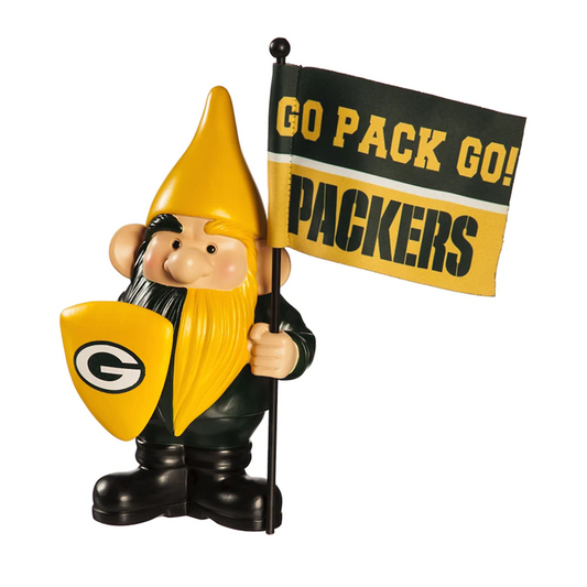 GREEN BAY PACKERS FLAG HOLDER GNOME