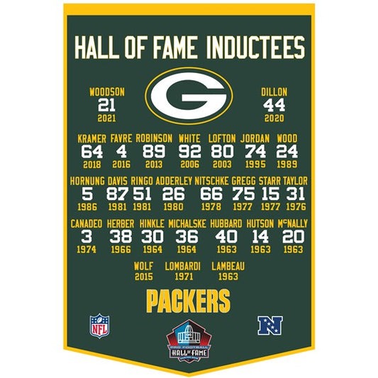 GREEN BAY PACKERS HOF ENSHRINEE BANNER