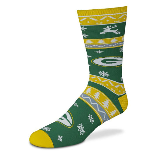 GREEN BAY PACKERS HOLIDAY PATTERN CREW SOCKS