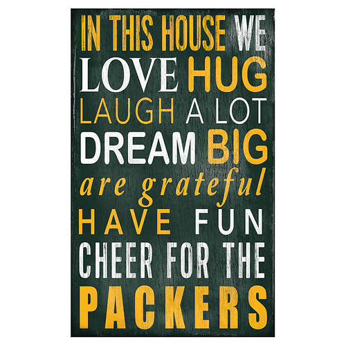 GREEN BAY PACKERS IN THIS HOUSE SIGN