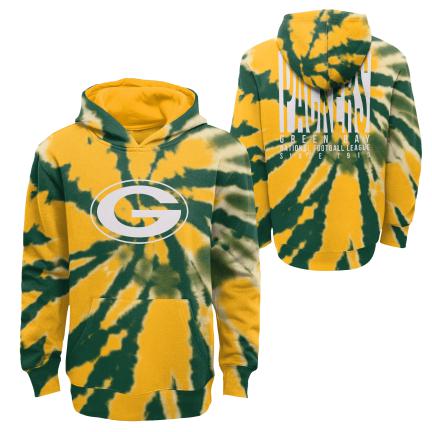 GREEN BAY PACKERS KIDS STATEMENT TIE DYE HOODED SWEATSHIRT