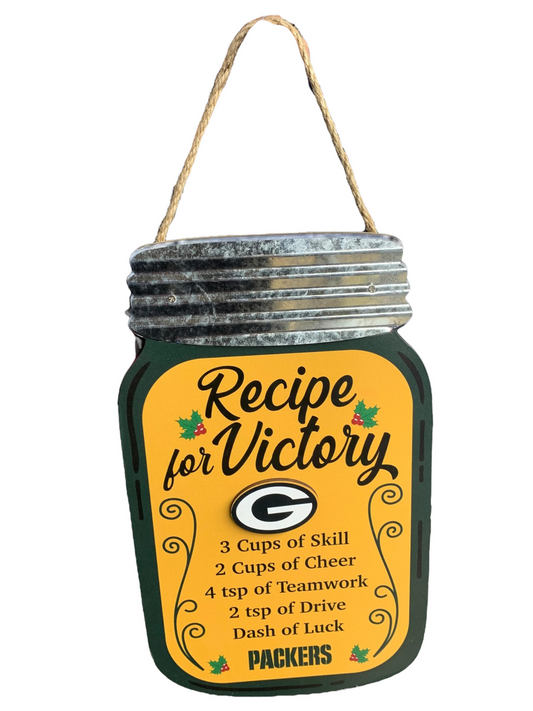GREEN BAY PACKERS MASON JAR RECIPE FOR VICTORY SIGN