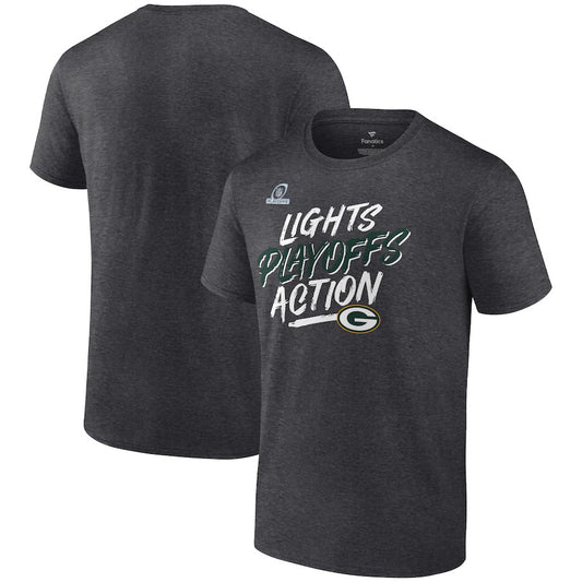 GREEN BAY PACKERS MEN'S 2021 PLAYOFF BOUND LIGHTS ACTION T-SHIRT