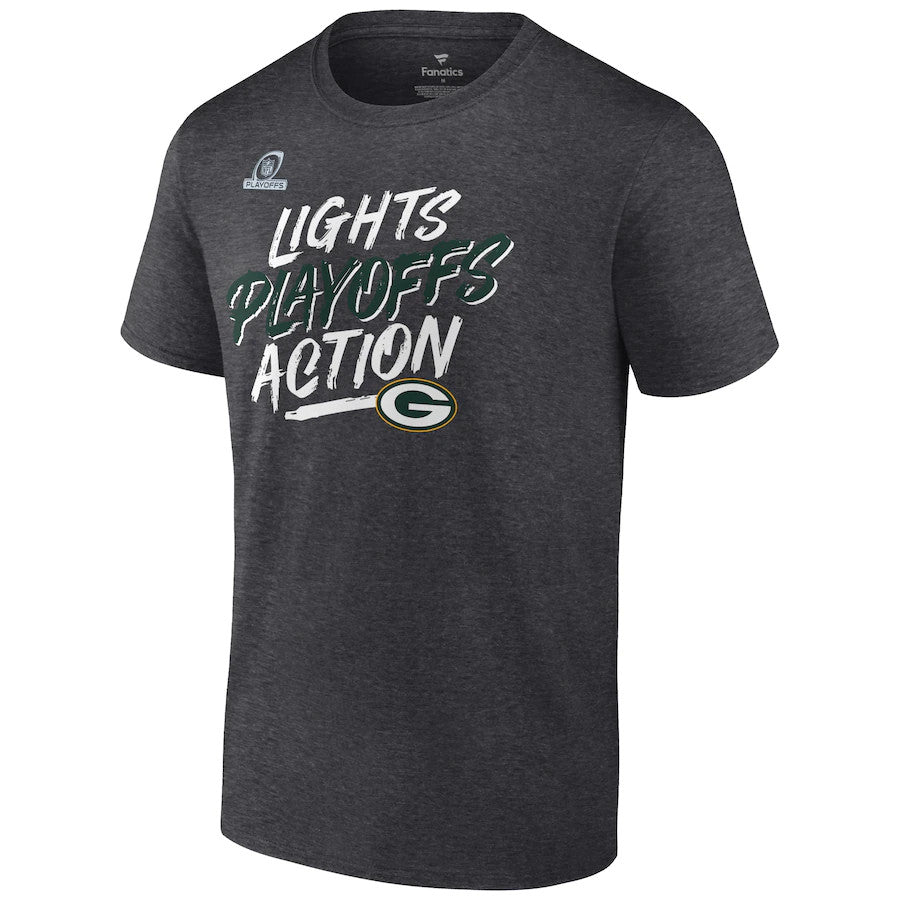 GREEN BAY PACKERS MEN'S 2021 PLAYOFF BOUND LIGHTS ACTION T-SHIRT