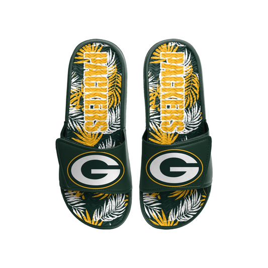 GREEN BAY PACKERS MEN'S FLORAL GEL SLIDES