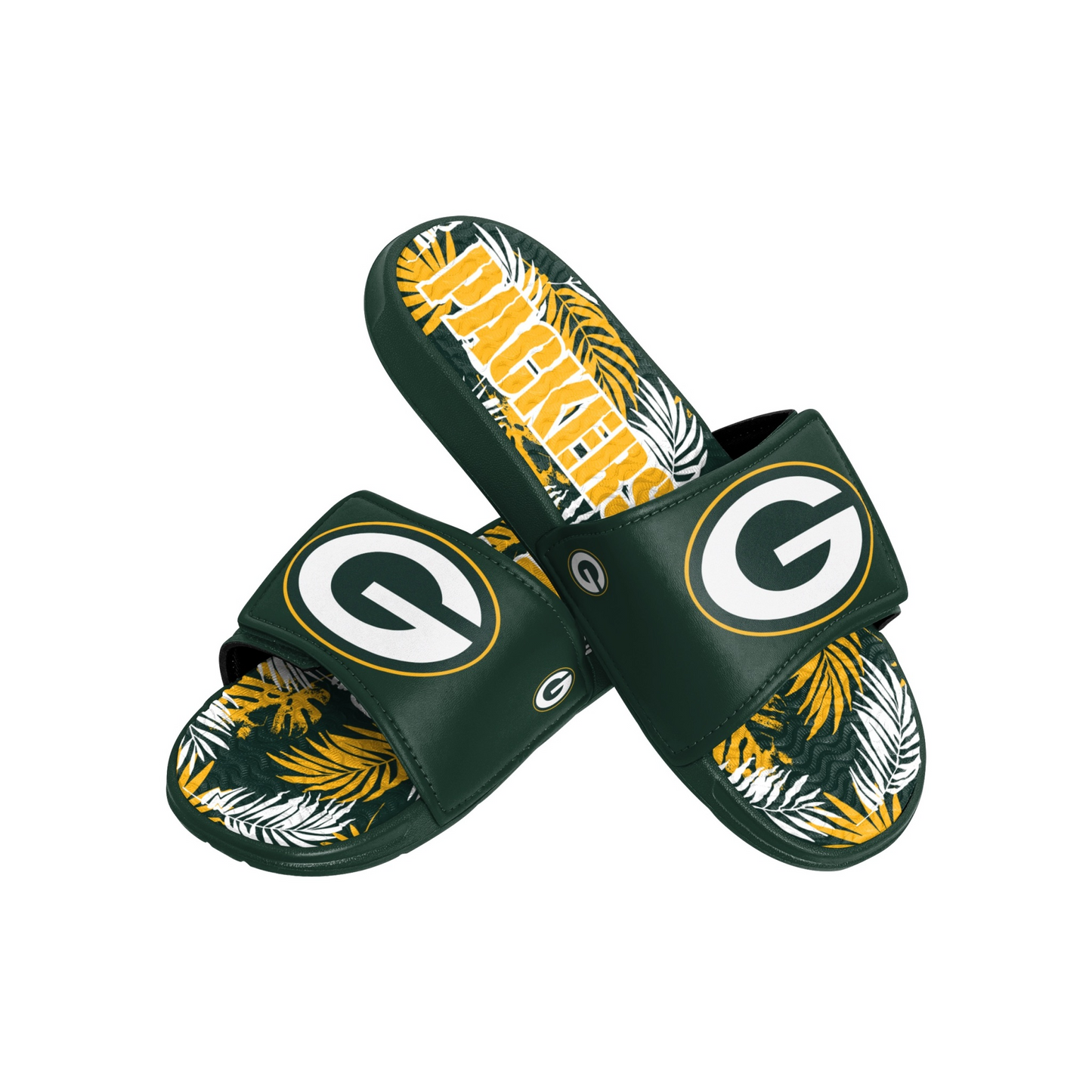 GREEN BAY PACKERS MEN'S FLORAL GEL SLIDES