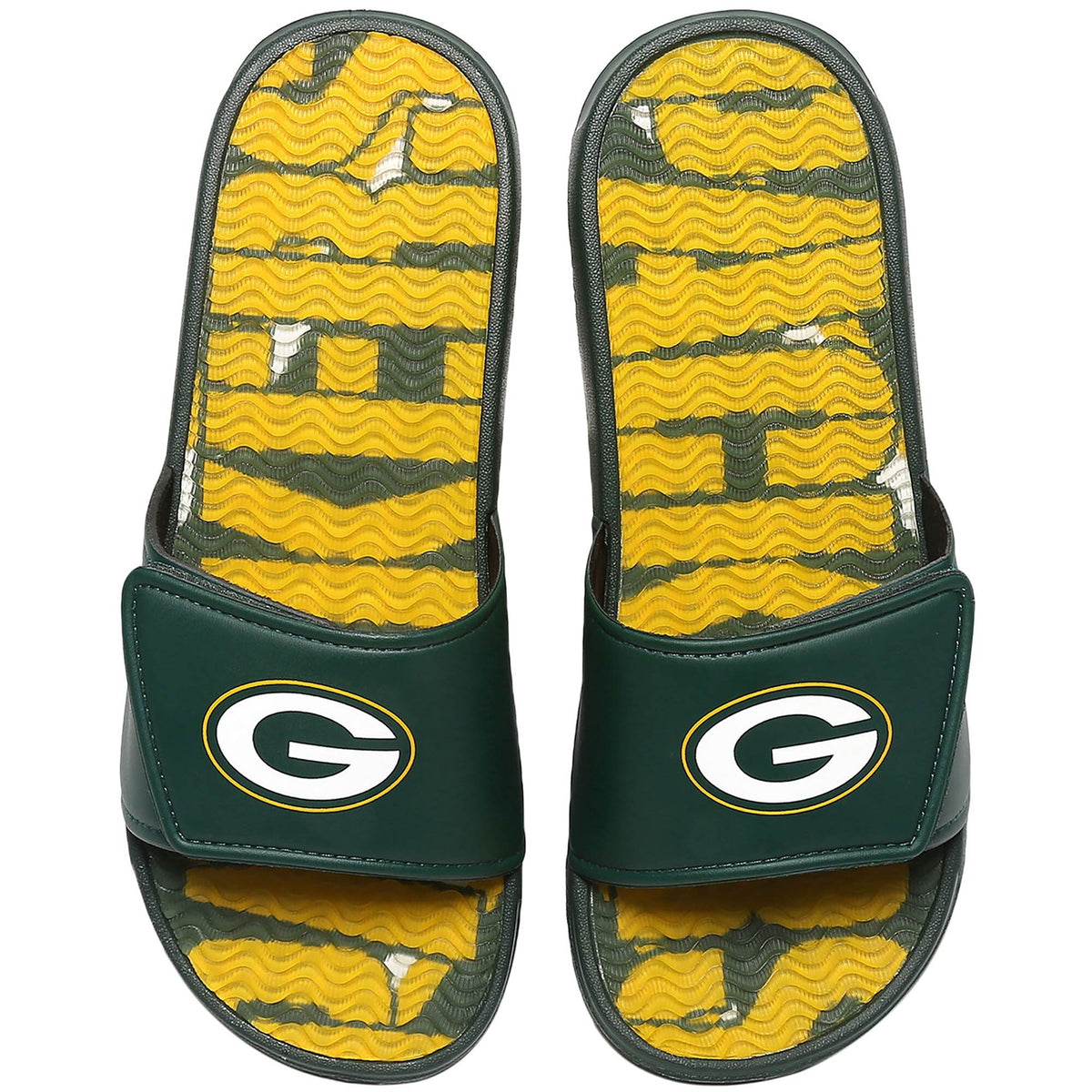 GREEN BAY PACKERS MEN'S GEL SLIDES