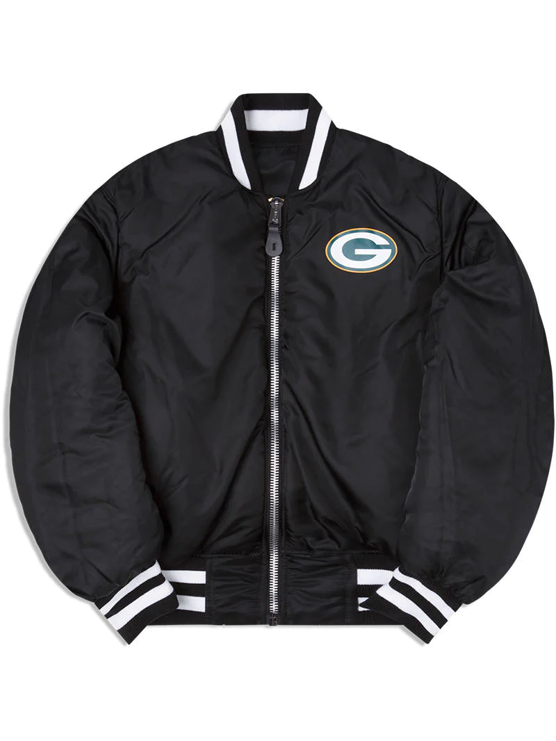 GREEN BAY PACKERS CHAQUETA BOMBER REVERSIBLE NEW ERA ALPHA INDUSTRIES –  JR'S SPORTS