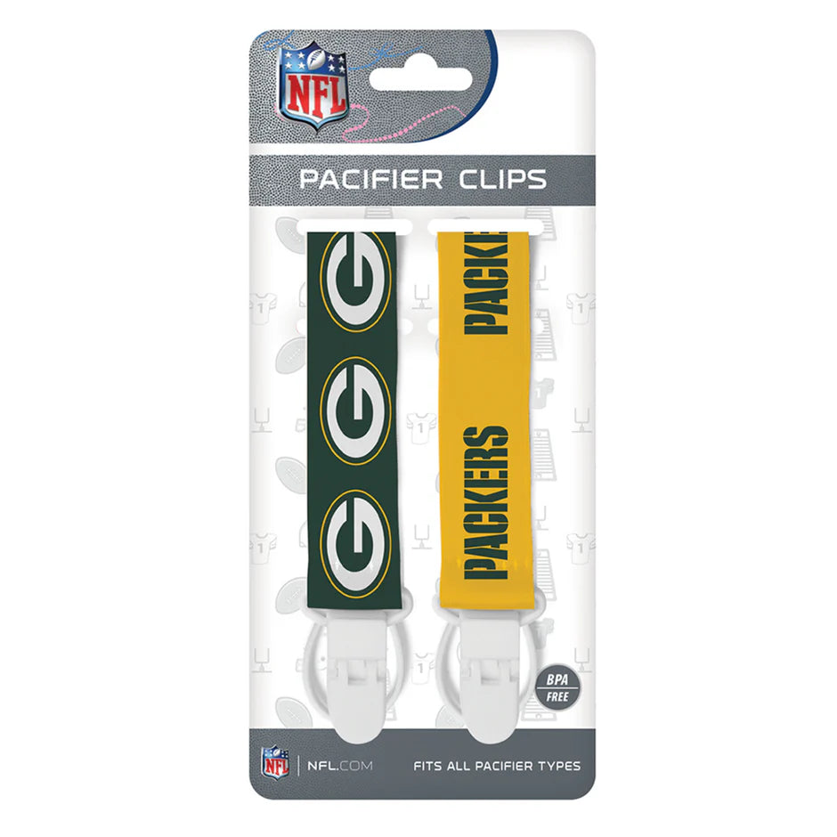 GREEN BAY PACKERS PACIFIER CLIP SET