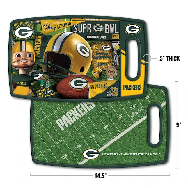 GREEN BAY PACKERS RETRO CUTTING BOARD