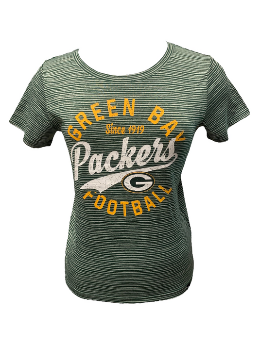 GREEN BAY PACKERS WOMEN'S DISTRESSED LINE TEE